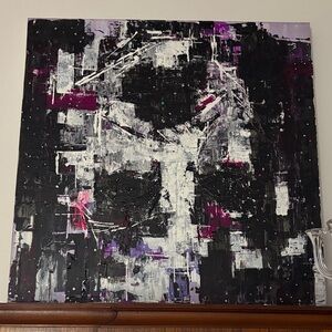 Modern Abstract Black and White Canvas Art